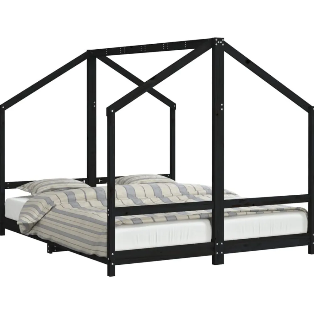 Niños vidaXL Mobiliario Para Bebés Y Niños Pequeños-Estructura de cama para niños madera pino 2x(80x200) cm