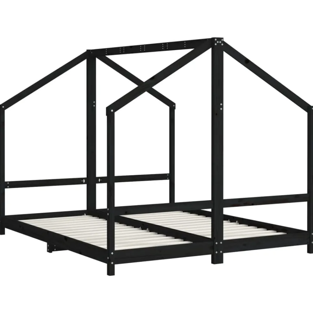 Niños vidaXL Mobiliario Para Bebés Y Niños Pequeños-Estructura de cama para niños madera pino 2x(80x200) cm