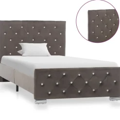 vidaXL Estructura de cama sin colchón terciopelo 90x200 cm Gris Best