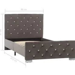 vidaXL Estructura de cama sin colchón terciopelo 90x200 cm Gris Best