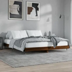 vidaXL Camas Y Accesorios-Estructura de cama sin colchón roble marrón 200x200 cm