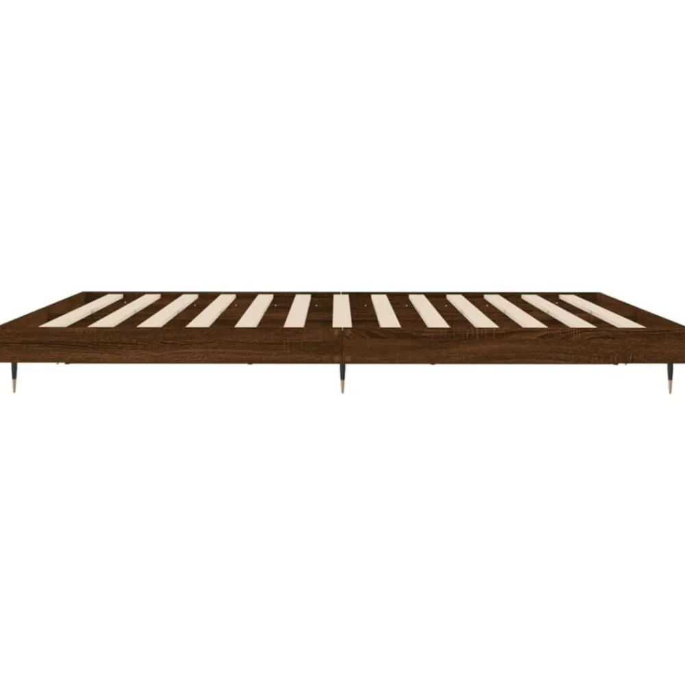 vidaXL Camas Y Accesorios-Estructura de cama sin colchón roble marrón 200x200 cm