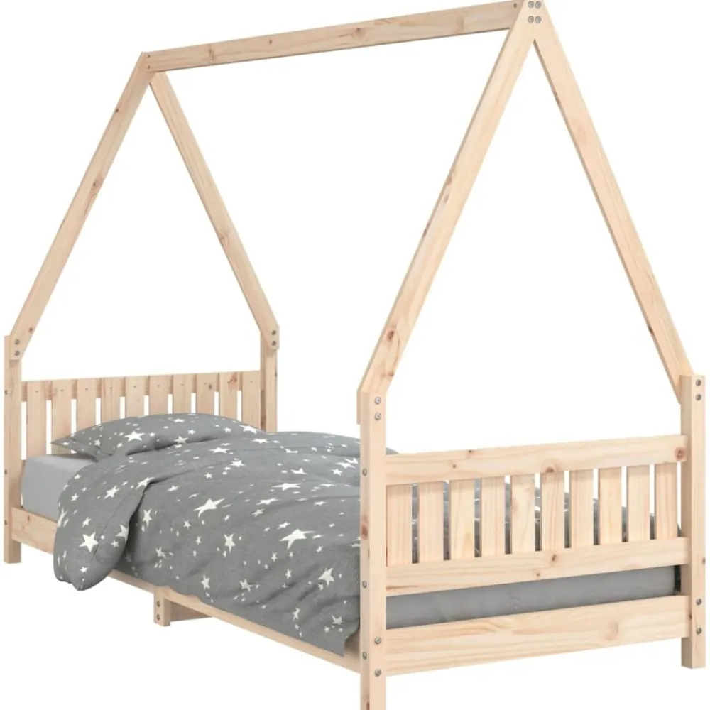 vidaXL Estructura de cama para niños madera maciza de pino 80x200 cm Natural Best