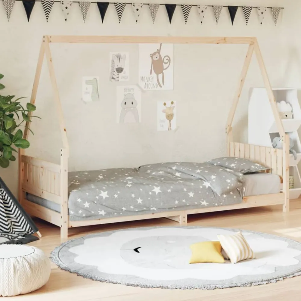 vidaXL Estructura de cama para niños madera maciza de pino 80x200 cm Natural Best