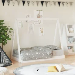 vidaXL Estructura de cama para niños madera de pino 70x140 cm Blanco Outlet