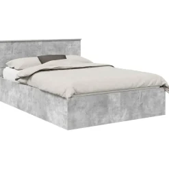 vidaXL Estructura de cama con cabecera Gris Concreto 150 x 200 cm Gris hormig&oacute;n Outlet