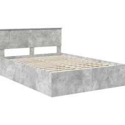 vidaXL Estructura de cama con cabecera Gris Concreto 150 x 200 cm Gris hormig&oacute;n Outlet
