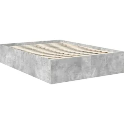 vidaXL Estructura de cama con cabecera Gris Concreto 150 x 200 cm Gris hormig&oacute;n Outlet
