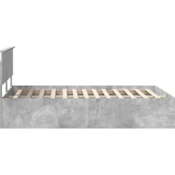 vidaXL Estructura de cama con cabecera Gris Concreto 150 x 200 cm Gris hormig&oacute;n Outlet