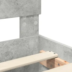 vidaXL Estructura de cama con cabecera Gris Concreto 150 x 200 cm Gris hormig&oacute;n Outlet