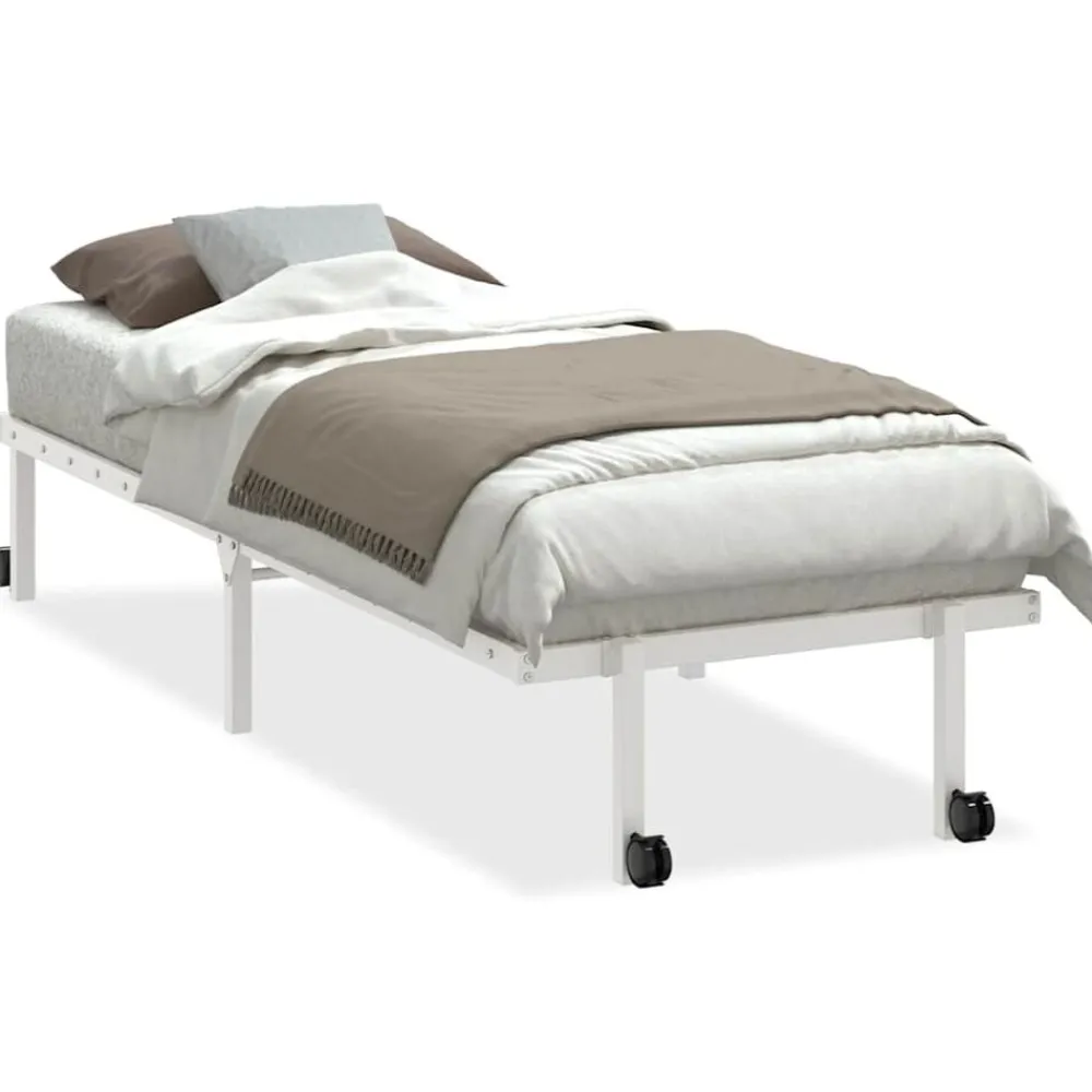vidaXL Estructura de cama sin colchón plegable acero 75x190 cm Blanco Best