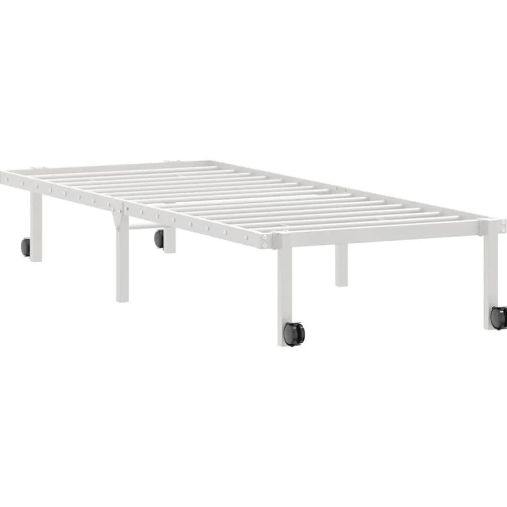 vidaXL Estructura de cama sin colchón plegable acero 75x190 cm Blanco Best