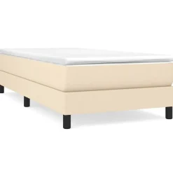 vidaXL Estructura de cama con somier tela 80x200 cm Crema Discount