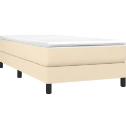 vidaXL Estructura de cama con somier tela 80x200 cm Crema Discount