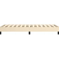 vidaXL Estructura de cama con somier tela 80x200 cm Crema Discount