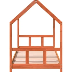Niños vidaXL Mobiliario Para Bebés Y Niños Pequeños-Estructura de cama infantil madera de pino marrón cera 90x190cm