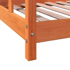 Niños vidaXL Mobiliario Para Bebés Y Niños Pequeños-Estructura de cama infantil madera de pino marrón cera 90x190cm