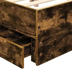 vidaXL Estructura de cama con cajón 200 x 200 cm Roble ahumado Best