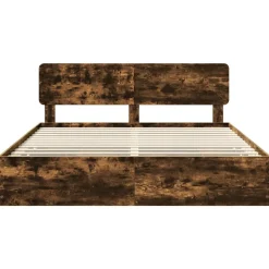 vidaXL Estructura de cama con cajón 200 x 200 cm Roble ahumado Best