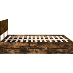 vidaXL Estructura de cama con cajón 200 x 200 cm Roble ahumado Best