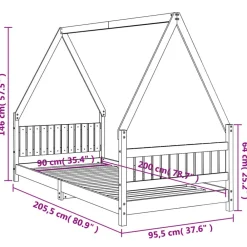 vidaXL Estructura de cama para niños madera de pino 90x200 cm Blanco Best