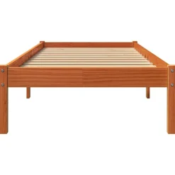 vidaXL Camas Y Accesorios-Estructura de cama sin colchón madera maciza marrón 75x190 cm