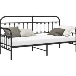 vidaXL Estructura de cama de día 75 x 190 cm Negro Discount