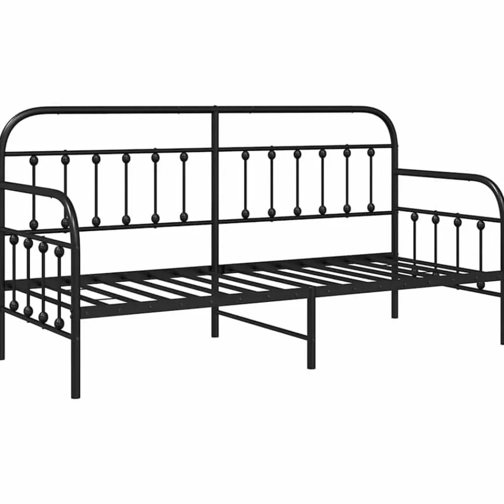 vidaXL Estructura de cama de día 75 x 190 cm Negro Discount