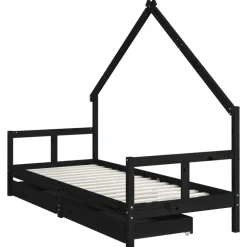 Niños vidaXL Mobiliario Para Bebés Y Niños Pequeños-Estructura de cama niños con cajones madera pino 80x200cm