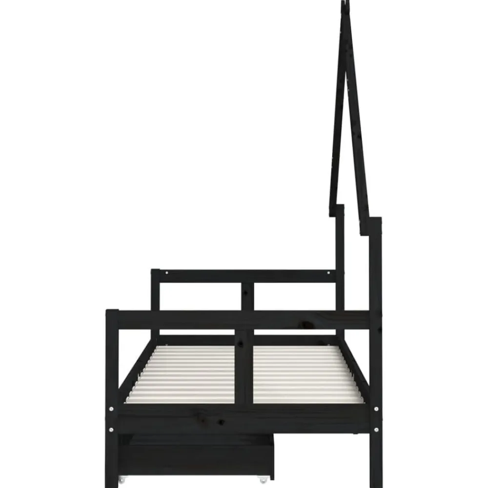 Niños vidaXL Mobiliario Para Bebés Y Niños Pequeños-Estructura de cama niños con cajones madera pino 80x200cm