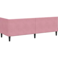 vidaXL Estructura de Cama Esquina con Colchón 2 pcs Gris Terciopelo Rosa Clearance