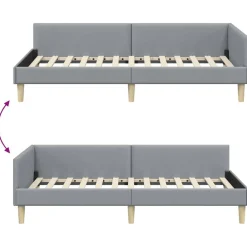 vidaXL Estructura de cama en esquina 80 x 200 cm tela Gris claro Online