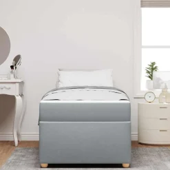 vidaXL Estructura de cama con colchón 80 x 200 cm tela Gris claro Sale