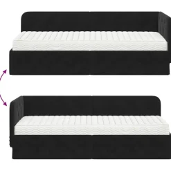 vidaXL Estructura de cama en esquina 80 x 200 cm Terciopelo Negro Online