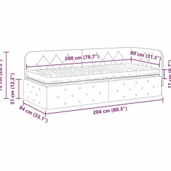 vidaXL Estructura de cama en esquina 80 x 200 cm Terciopelo Negro Online