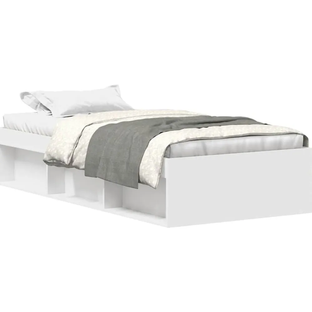 vidaXL Camas Y Accesorios-Estructura de cama blanca 90x200 cm