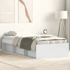 vidaXL Camas Y Accesorios-Estructura de cama blanca 90x200 cm