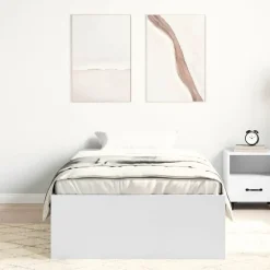 vidaXL Camas Y Accesorios-Estructura de cama blanca 90x200 cm