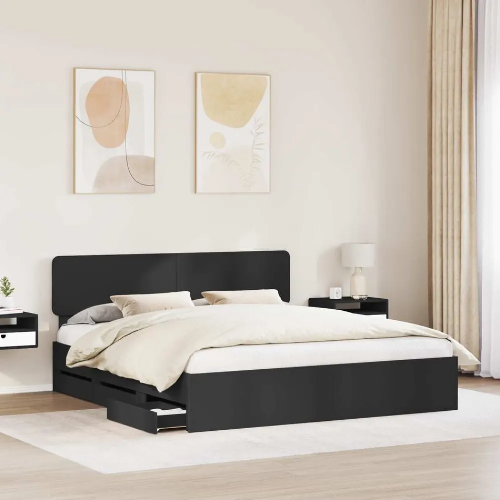 vidaXL Conjuntos De Muebles|Camas Y Accesorios-Estructura de cama 200 x 200 cm Madera de ingeniería