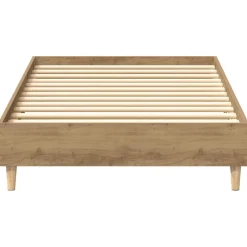 vidaXL Camas Y Accesorios-Estructura de cama sin colchón roble artesanal 100x200 cm