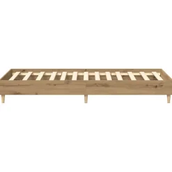 vidaXL Camas Y Accesorios-Estructura de cama sin colchón roble artesanal 100x200 cm