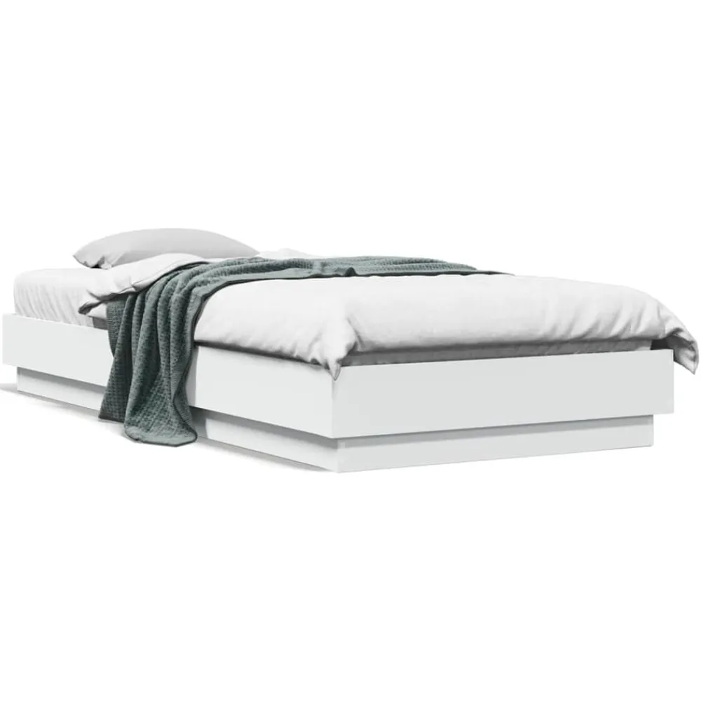 vidaXL Estructura de cama madera de ingeniería blanca 100x200 cm Blanco Sale