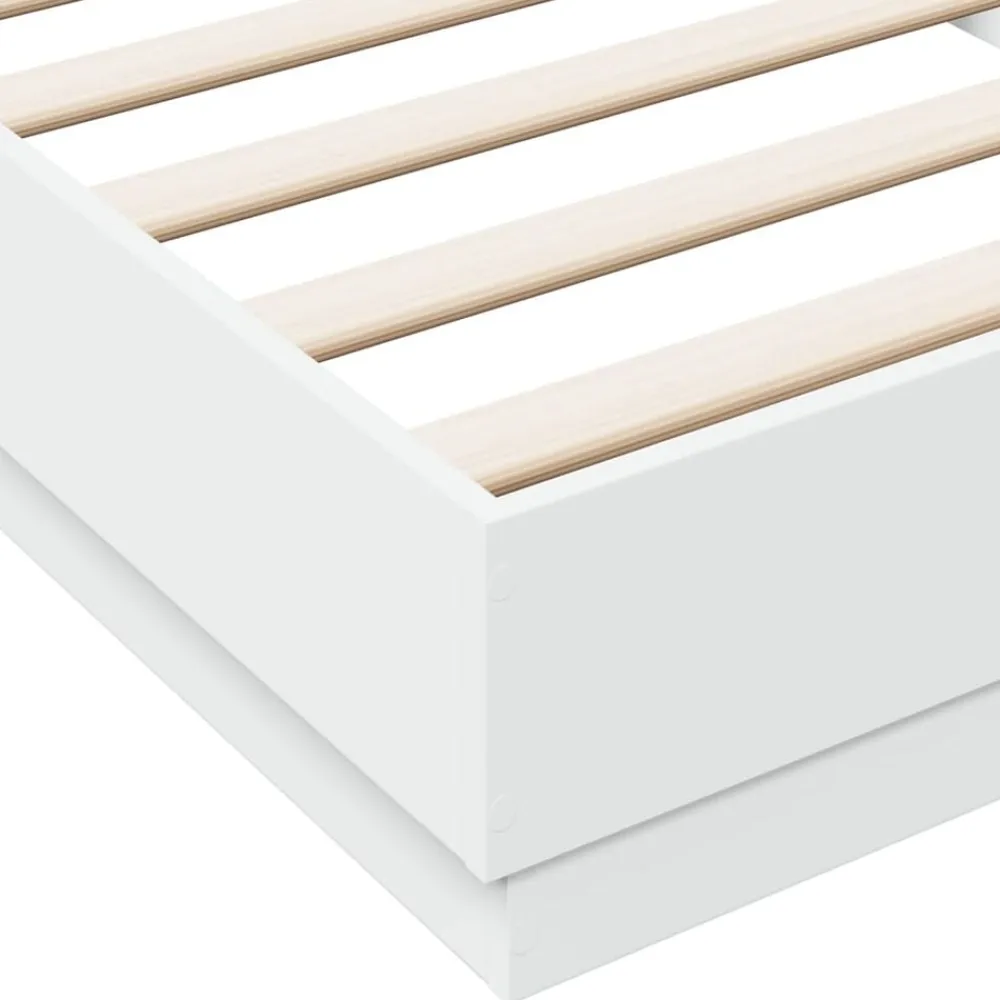 vidaXL Estructura de cama madera de ingeniería blanca 100x200 cm Blanco Sale