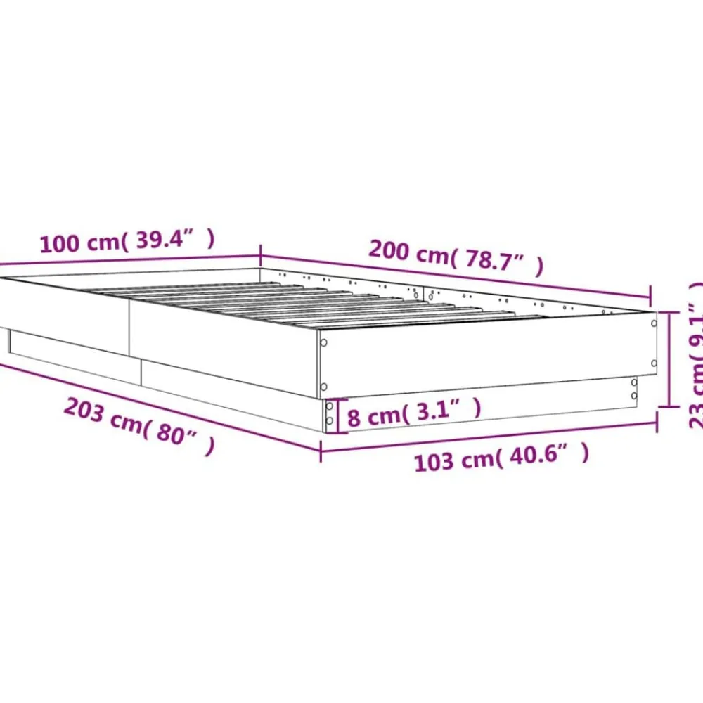 vidaXL Estructura de cama madera de ingeniería blanca 100x200 cm Blanco Sale