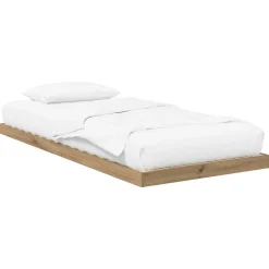 vidaXL Camas Y Accesorios-Estructura de Cama de Suelo Roble artesanal 75 x 190 cm