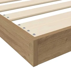 vidaXL Camas Y Accesorios-Estructura de Cama de Suelo Roble artesanal 75 x 190 cm