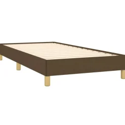 vidaXL Camas Y Accesorios-Estructura de cama sin colchón tela marrón oscuro 80x200 cm
