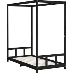 vidaXL Estructura de cama para niños madera de pino 90x190 cm Negro New