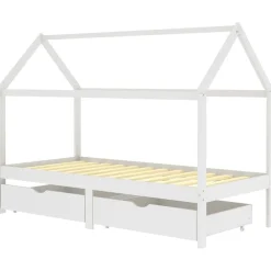 Niños vidaXL Mobiliario Para Bebés Y Niños Pequeños-Estructura de cama infantil cajones madera pino 90x200cm