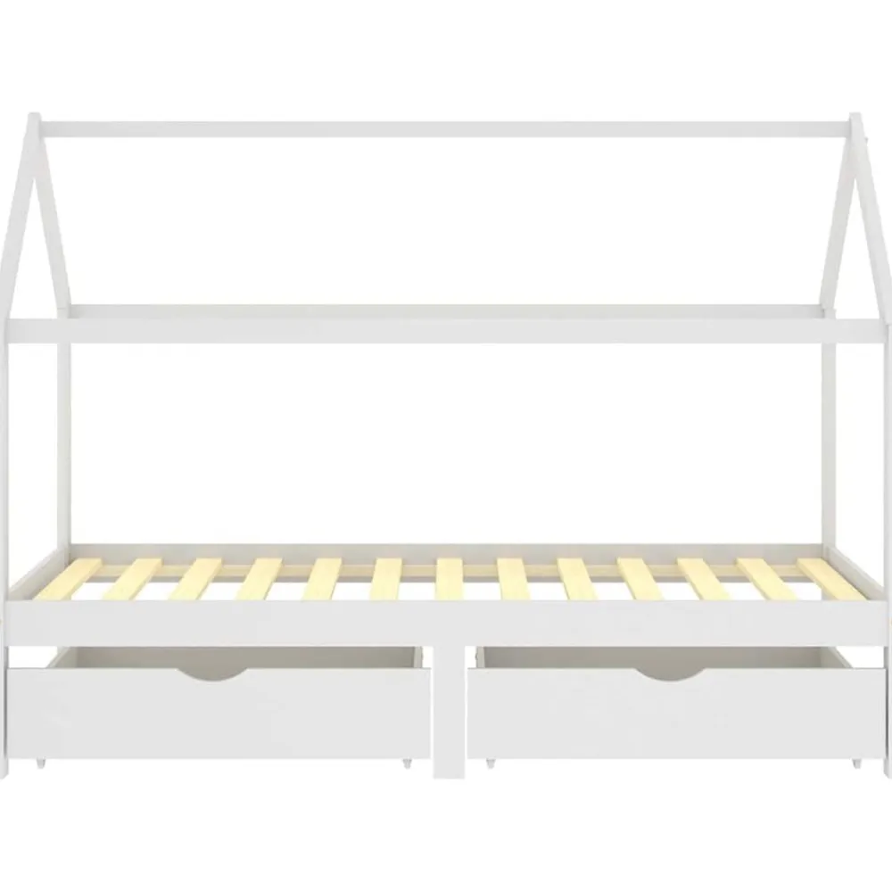 Niños vidaXL Mobiliario Para Bebés Y Niños Pequeños-Estructura de cama infantil cajones madera pino 90x200cm